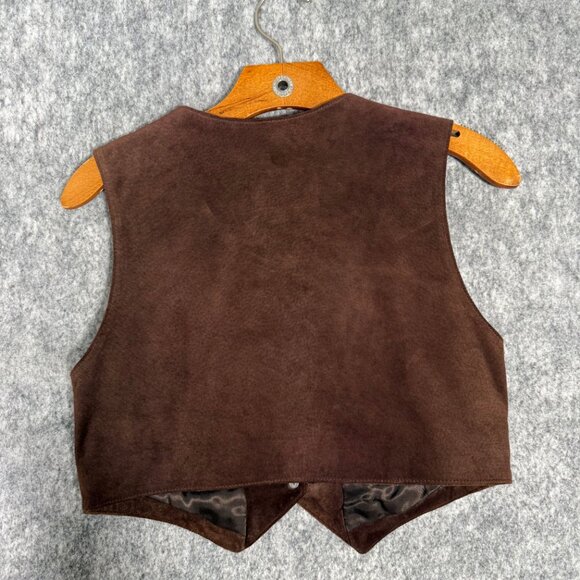 Vintage BB Dakota Brown Suede Leather Vest Cropped Western Festival S - Picture 4 of 8
